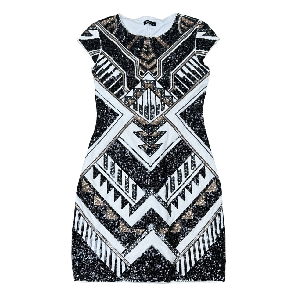 Express Art Deco Sequin Geometric Aztec Tribal Bodycon Cocktail Evening Dress - Picture 13 of 16